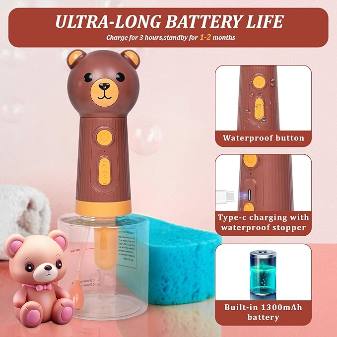Katoggy Electric Foaming Shampoo Dispenser for Dog and Cat Bathing, Rechargeable Soap Dispenser for Pet Bathing, Bathroom, Kitchen Sink, Toilet Cleaning