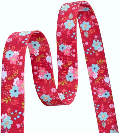 Mihqy Dog Collar and Leash Set with Bohemia Floral Tribal Geometric Patterns - Soft Ethnic Style Collar Adjustable for Small Medium Large Dogs(Red Floral Set,S)