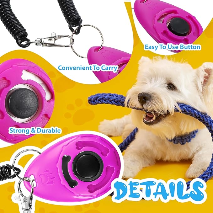 30 Pcs Dog Training Clicker, Pet Behavioral Training Clickers with Wrist Strap Bird Clicker Cat Clickers Puppy Trainings Supplies for Dogs Cats Horses Birds Behavioral Train Accessories