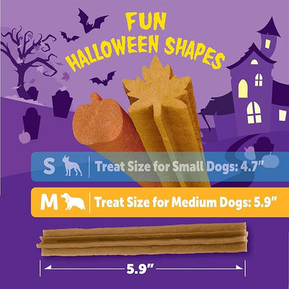 Wellness WHIMZEES Fall Dog Dental Treat, Autumn Halloween Seasonal Gift, Chews, Freshens Breath, Medium Size, 6.3 oz Bag, 6 Count
