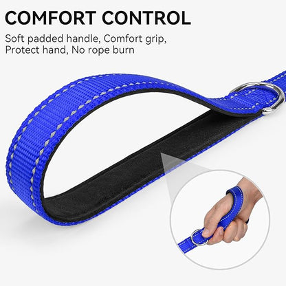 Joytale Dog Leash, 6 FT Double-Sided Reflective, Padded Handle Nylon Heavy Duty Leashes for Small Dogs Walking, Navy Blue