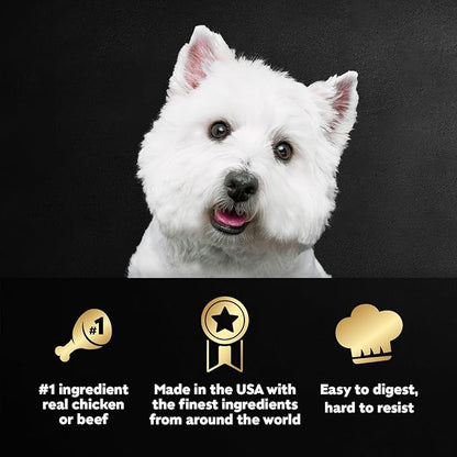 Cesar Loaf in Sauce Wet Dog Food Variety Pack, Rotisserie Chicken Flavor with Bacon & Cheese, Filet Mignon Flavor with Bacon & Potato, Wet Food for Dogs, 3.5 oz Easy Peel Trays, 12 Count (Pack of 2)