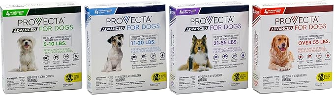Provecta® Advanced for Extra Large Dogs (Over 55 lbs) Flea and Tick Topical Treatment, 4-Month Supply