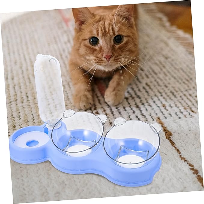 UKCOCO Multi Use Pet Feeder with Fall Design Transparent Detachable Water Dispenser for Cats and Dogs Practical Indoor Pet Supply