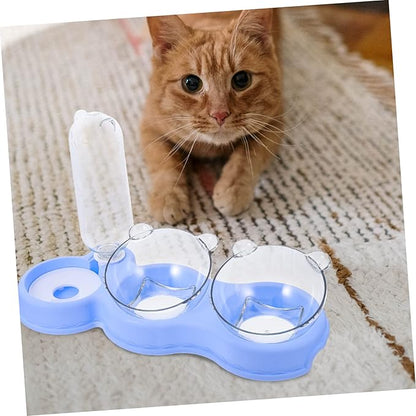 UKCOCO Multi Use Pet Feeder with Fall Design Transparent Detachable Water Dispenser for Cats and Dogs Practical Indoor Pet Supply
