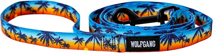 Wolfgang Heavy Duty Dog Leash, Pull-Tested for Walking & Training, SunsetPalms Print, Small