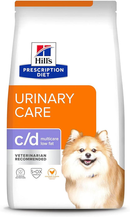 Hill's Prescription Diet c/d Multicare Low Fat Urinary Care Dry Dog Food, Chicken, 8.5 lb. Bag