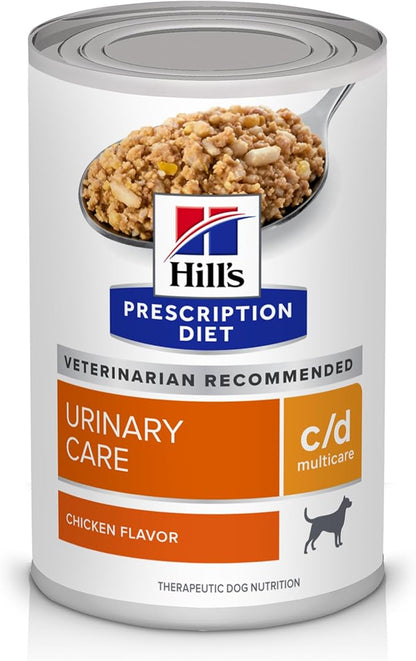 Hill's Prescription Diet c/d Multicare Urinary Care Wet Dog Food, Chicken, 13 oz. Cans, 12-Pack