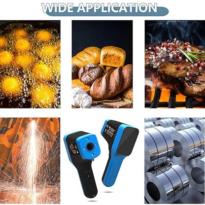 Infrared Thermometer Gun Rechargeable, -58℉~2912℉ High Temp Laser Industrial Thermometer, D:S=30:1 Touch Button Waterproof Pyrometer, Digital IR Temperature Gauge with Type-C Port (NOT for Human)