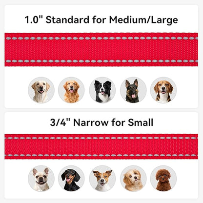 Joytale Dog Leash, 4 FT Double-Sided Reflective, Padded Handle Nylon Heavy Duty Leashes for Small Dogs Walking, Red