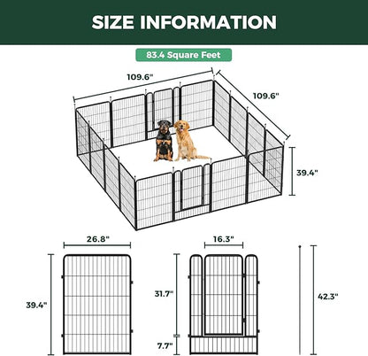 FXW Rollick Unleashed Dog Playpen for Indoor, Yard, RV Camping, 40 inch 16 Panels for Medium and Large Dogs│Patented