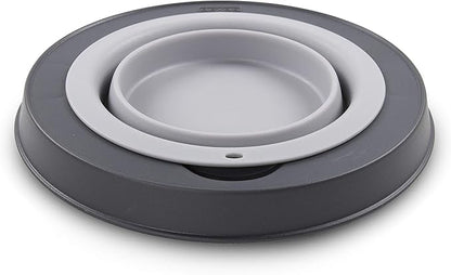 Dexas Pets Single Elevated Pet Feeder/Pet Bowl, Large/ 4 Cup Capacity, Light Gray