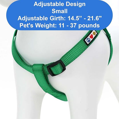 Pawtitas Solid Step-in Dog Harness – Adjustable No-Pull Vest for Puppies to Seniors, Safe & Comfortable S Lush Green