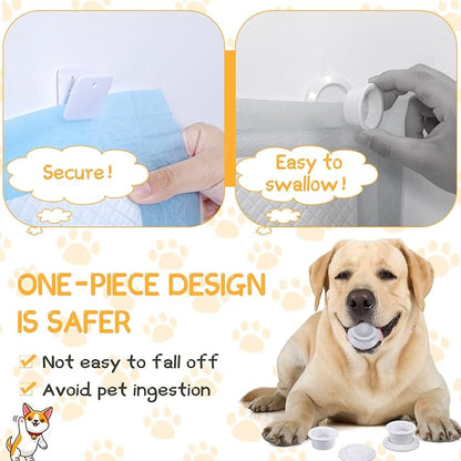 Yalikop 12 Pcs Wall Pee Pad Holder Dog Potty Training Pad Sticky Wall Clip Transparent Adhesive Clips with 6 Pcs Strong Adhesive(White)