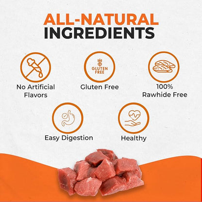 Canine Naturals Beef Chew - Rawhide Free Dog Treats - Made With Real Beef - Poultry Free Recipe - All-Natural and Easily Digestible - 10 Pack of 5 Inch Stick Chews