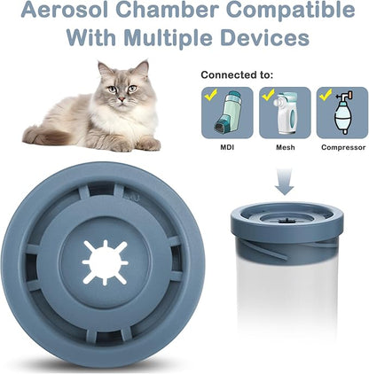 Cat Inhaler Spacer, for Cats and Small Dogs, Pet Aerosol Chamber with Silicone Mask, for First Aid at Home or Outdoors S