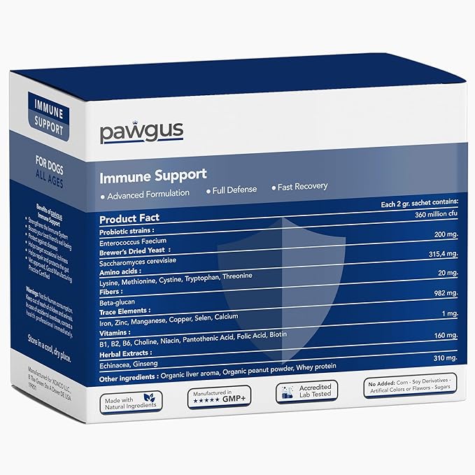 Immune Health Support for Dogs Canine 30 Sachets - Yeast Production Support, Dog Allergy Itch Relief, Skin Allergy Relief, Seasonal Allergy, Daily Vitamins, Fast Recovery -