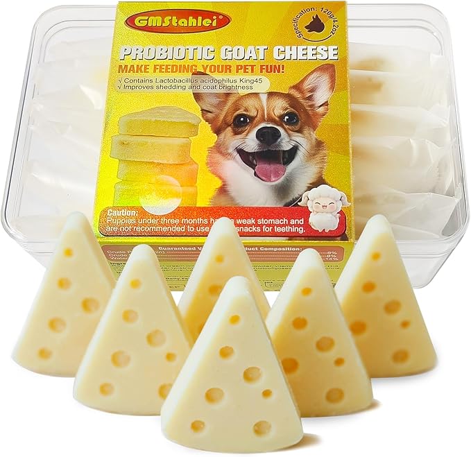 Yak Cheese Dog Chews with Probiotic - 15 Count Natural Cheese Training Rewards for Small, Medium & Large Dogs,High Protein Digestive Health & Skin Coat Support（4.2 oz / 120g）
