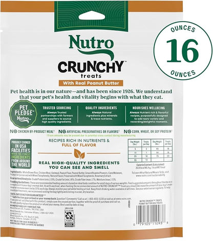 Nutro Crunchy Dog Treats with Real Peanut Butter, Training Treats for Dogs, 16 oz. Bag
