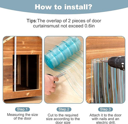 Uross Dog Door Replacement Flaps -5.9 FT x 11.8 in Ruff Weather DIY Cat Doggie Door Replacement Flaps, Vinyl Plastic Door Flap for Dog House, Ideal Large Pet Door Replacement Flap