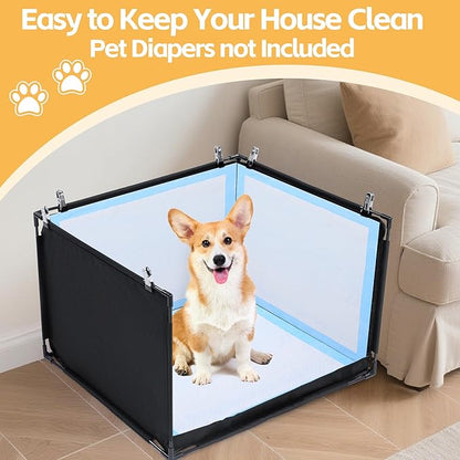 HOMBYS Dog Pee Pad Holder with High Walls, No-Spill Indoor Potty for Large Dogs, Foldable Puppy Litter Box, Patent Pending (25.2" Lx21.3 Wx15.7 H)
