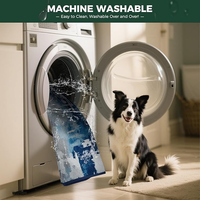 FXW Washable Pee Pads for Dogs, Leak-Proof & Non-Slip, Specifically Designed for 36inch Cages, 23" x 35" Rectangle, Tie-Dye Blue, 2 Packs