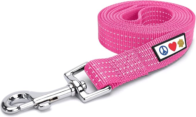 Pawtitas Pink Dog Leash 6 ft M/L Reflective Durable Lightweight Dog Lead for Medium or Large Dogs and Puppies