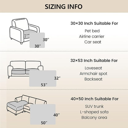 gogobunny 3X Stronger Waterproof Pet Blanket, Scratch Proof Furniture Protector for Dogs Cats, Reversible Cover 40x50 Inch, Dark Beige