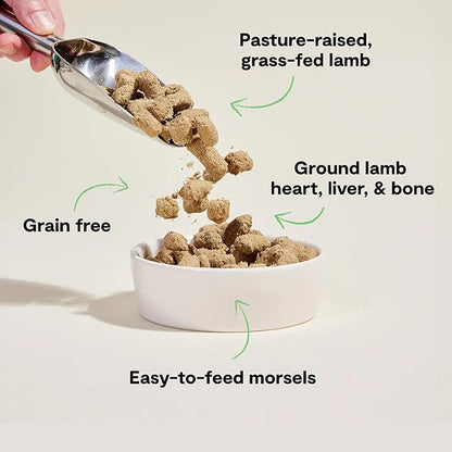 Open Farm, Freeze Dried Raw Dog Food, Morsels with 95% Meat, Organs & Bone, Organic Produce & Superfoods, Complete Meal or Freeze Dried Dog Food Topper, Lamb Recipe, 22oz Bag