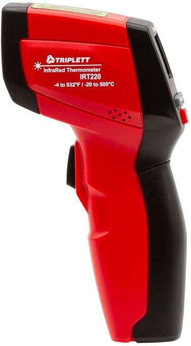 Triplett IRT220 Non-Contact 12:1 Infrared Thermometer with Certificate of Calibration to NIST, -4 to 932°F (-20 to 500°C)