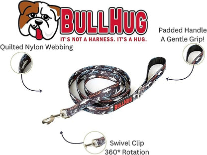 BULLHUG 6 FT Bulldog Leash with Padded Handle. Perfect for Bulldogs, French Bulldogs, Pugs & All Breeds. Leashes for Walking, Training Lead for Bulldogs (Shark)