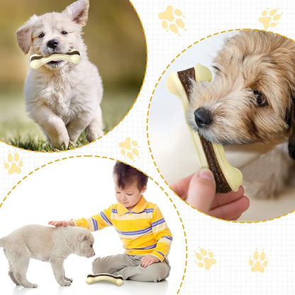 Sosation 3 Pack Chew Toys for Aggressive Chewers, Bone Toys Nylon Beef Flavor Dog Teething Toys for Large/Medium/Small Puppies Breeds(Small, Curved Bone)