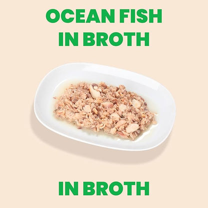 almo nature HQS Natural Wet Cat Food Ocean Fish in Broth, Grain-Free, 2.47 oz (Pack of 24)