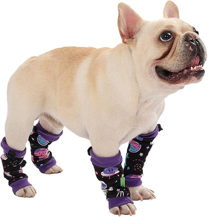PetWarm Dog Recovery Sleeve 4pcs Set, Dog Leg Sleeve, Ideal for Comfort and Support During Pet Recovery, Suitable for Active or Support Recoverying Pet Use, Purple, L