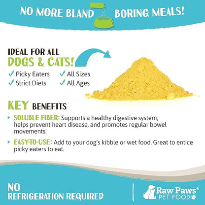 Raw Paws Boost Pet Food Topper Organic Pumpkin Powder, 3-oz - Made in USA - Grain-Free Dog Food Topper - Anti Scoot Pumpkin Powder for Dogs - Vegan Dog Food Gravy - Meal Toppers for Dogs