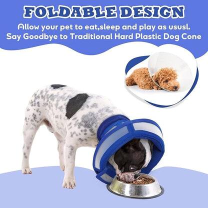 Dog Cone Collar,Cone for Dogs After Surgery,Foldable Cones for Dog Mesh,Pet Elizabethan Collar Alternative to Prevent Licking Wounds,Adjustable ecollars for Dogs After Surgery,Blue M