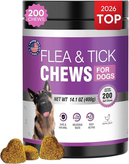 Fleas Ticks Treatment Dog Oral Chewables Support Supplement Breeds and Ages