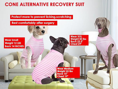 Recovery Suit for Dogs,Dog Cone Alternative Zipper Surgery Suit Female Spay,Soft Dog Surgery Suit for Anti Licking,Breathable Surgical Suit for Dogs Female Spay