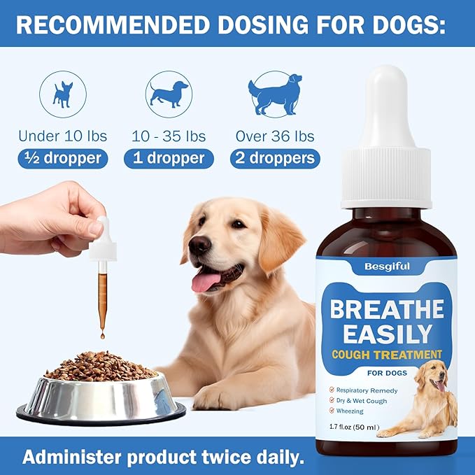 Collapsed Trachea Treatment for Dogs, Breathe Easily, Dog Cough Treatment, Trachea Cough Elixir, Natural Herbal Support Tracheal & Respiratory, Dog Kennel Cough Relief with Mullein Leaf & Marshmallow