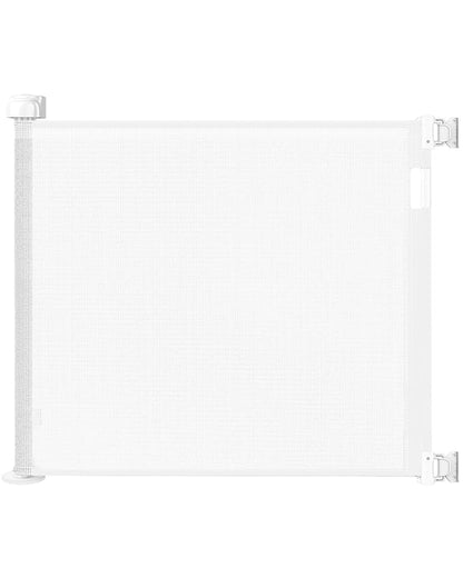 Veraste Retractable Baby Gate for Doorways and Stairs, Mesh Safety Gate for Pet, Indoor & Outdoor Use, One-Hand Operation, Easy Installation, 33.6" Tall, Expands to 71" Wide（White,33.6"x71"）