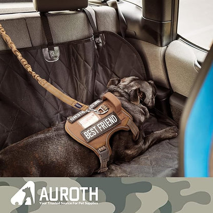 AUROTH Heavy Duty Bungee Dog Leash for Large Breed Dogs, No Pull for Shock Absorption with Car Seat Belt, 2 Padded Handles 4.5Foot 6Foot Training Dog Leash Army Yellow