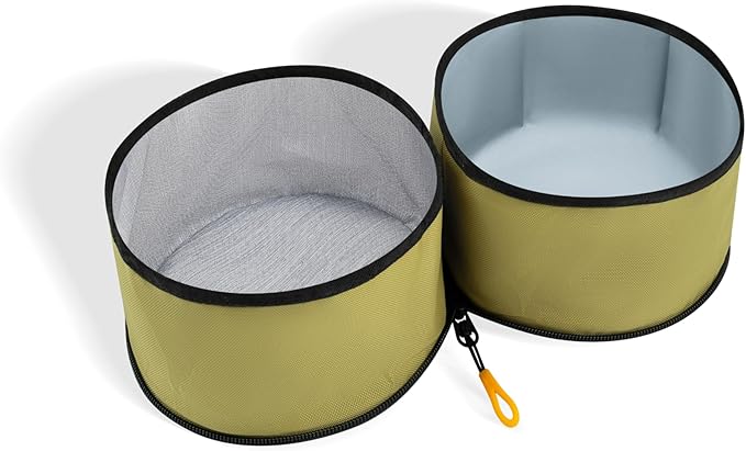 OllyDog Superbowl | Collapsible Dog Travel Bowl | 2 Compartment Food & Water | Foldable| Portable Dog Bowl | Hiking, Camping (Alchemy)