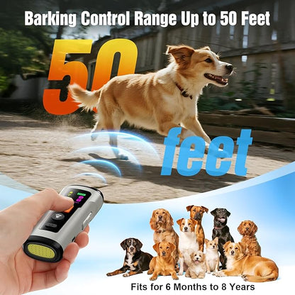 Dog Bark Deterrent Devices, 3X Anti Barking Device for Dogs Ultrasonic Dog Training, Up to 50FT Bark Control Barking Silencer, Correct Bad Behavior Indoor Outdoor Portable Dog Barking Stopper (Grey)