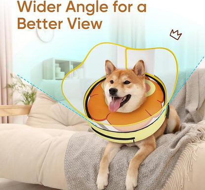 Supet Raised Inflatable Dog Cone Collar to Stop Licking, Funny Soft Pet Cone Alternative for Small Medium Large Dogs, Dog Donut Collar After Surgery