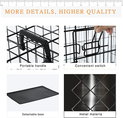 30 Inch Dog Crate for Small Dog, Metal Wire Pet Dog Cage for Small Animals Rabbit Indoor Outdoor Foldable Metal Dog Kennel with Divider Panel, Leak-Proof Plastic Pan