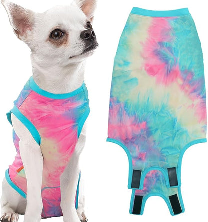 Dog Surgical Recovery Onesie - Spay/Neuter Suit, Cone Alternative - Tie-dye Green, XS