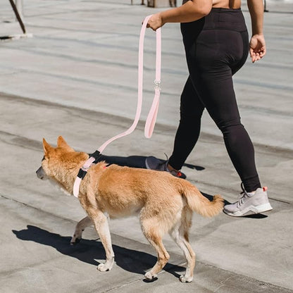 Slip Lead Dog Leash,Soft Corduroy 6 FT Dog Training Leash for Medium Large Dogs,No Pull Slip Leash and Collar with Padded Handle,Light Pink