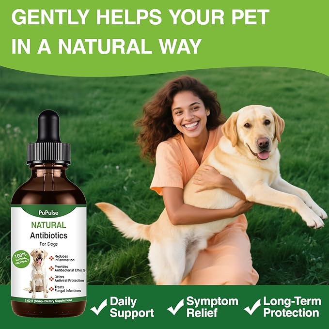 Antibiotics for Dogs | Natura Antibiotics for Dogs | Dietary Supplement Pet Antibiotic | Dog Vitamins and Supplements | Dog Antibiotic | 2 Oz