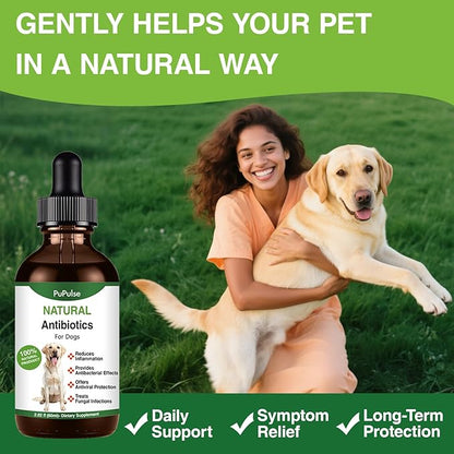 Antibiotics for Dogs | Natura Antibiotics for Dogs | Dietary Supplement Pet Antibiotic | Dog Vitamins and Supplements | Dog Antibiotic | 2 Oz