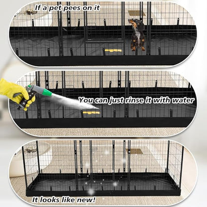 PJYuCien Rectangle Dog Playpen Pad - 32"x96" Size, Fits 8 Panels, 600D Oxford Cloth, Waterproof (Bottom Pad Only)